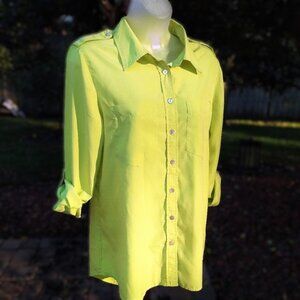 Chico's Soft Roll-Sleeve Blouse Like New M L